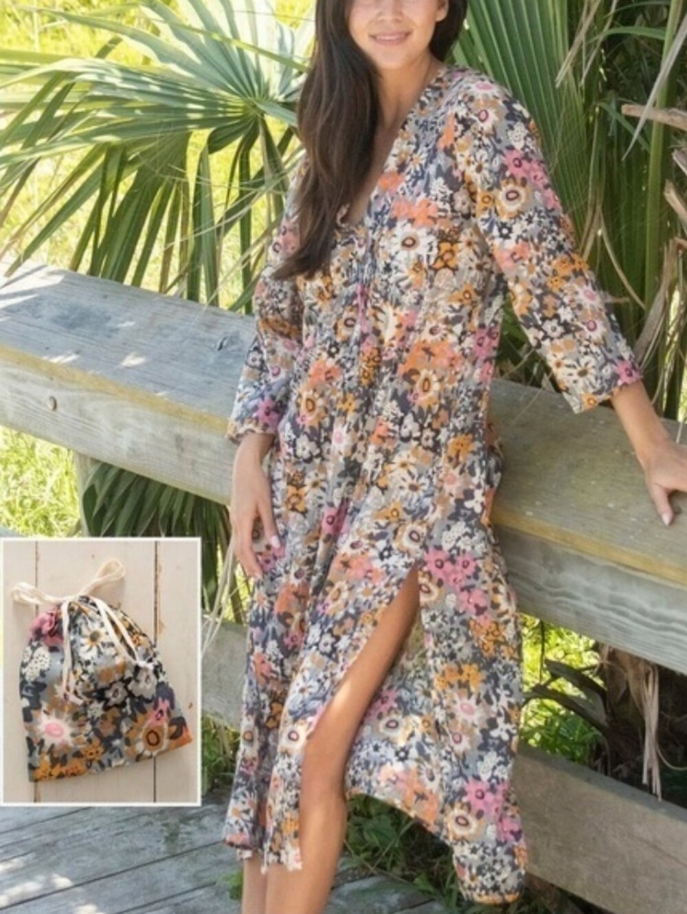 NATURAL LIFE Kaftan Dress Beach Cover Up